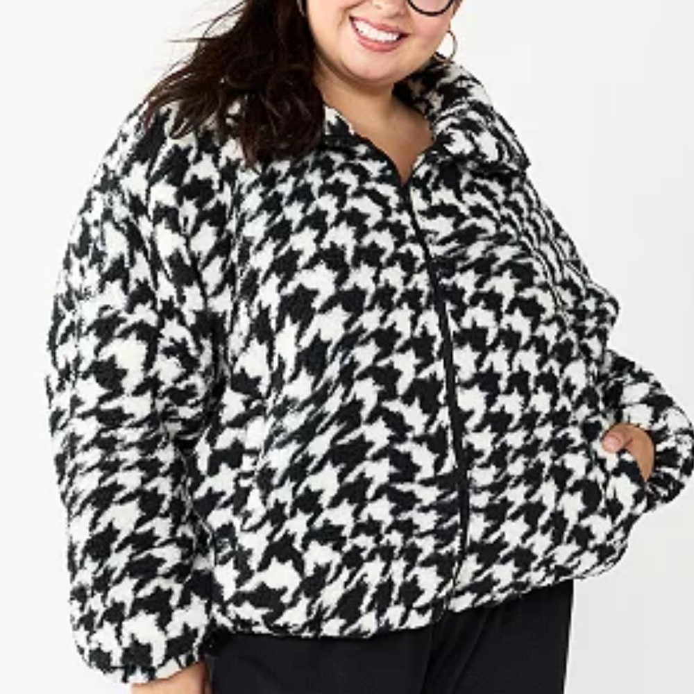 CUTE and STYLISH !!!! Oversized Cropped Sherpa Jacket Very Warm and Cute!!!!!